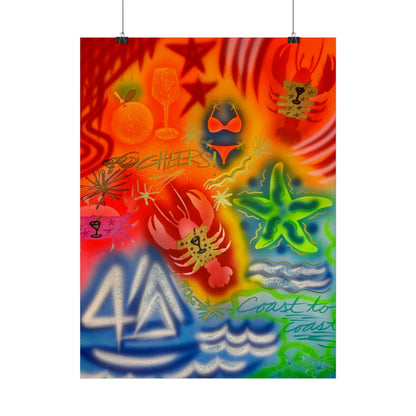 "tipsy lobster" airbrush rolled print