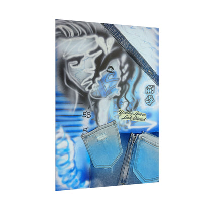 "young lovers" airbrush rolled print