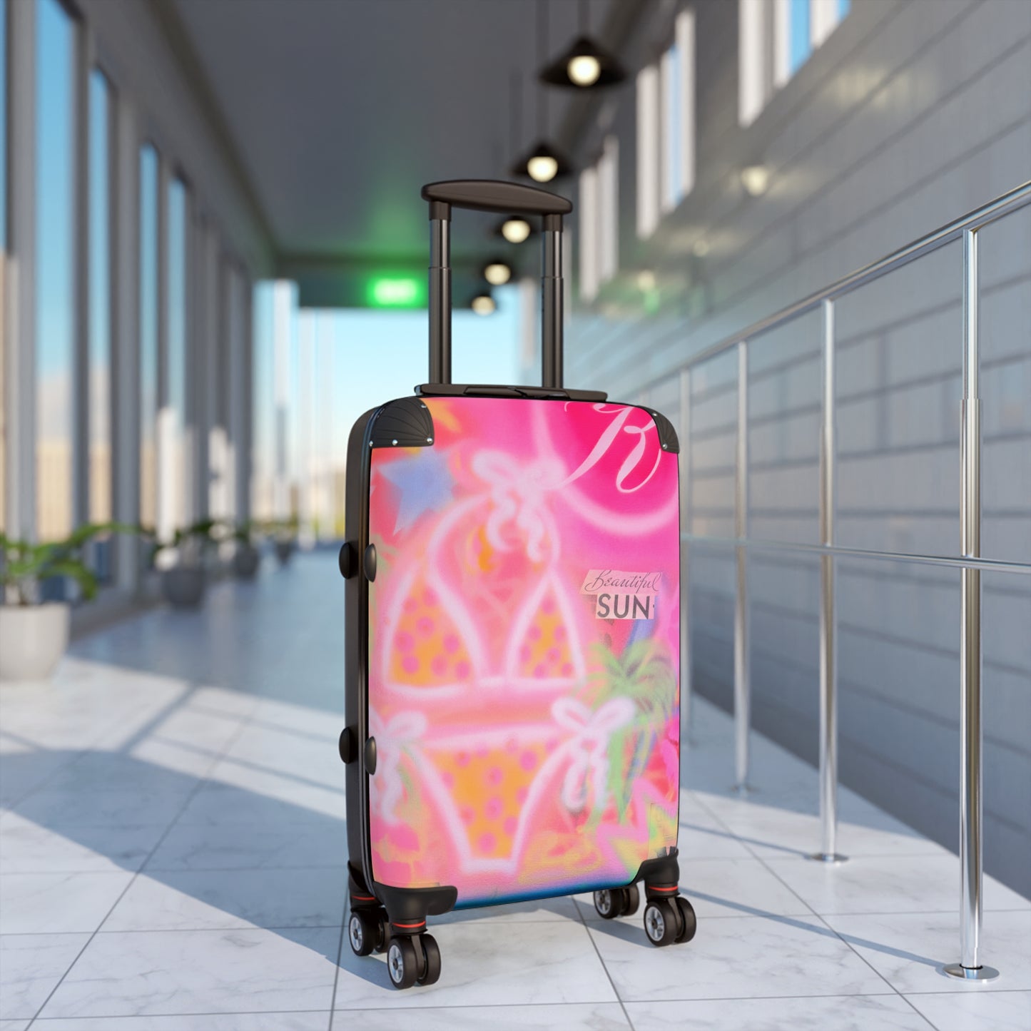 "santa monica strawberry" airbrush suitcase