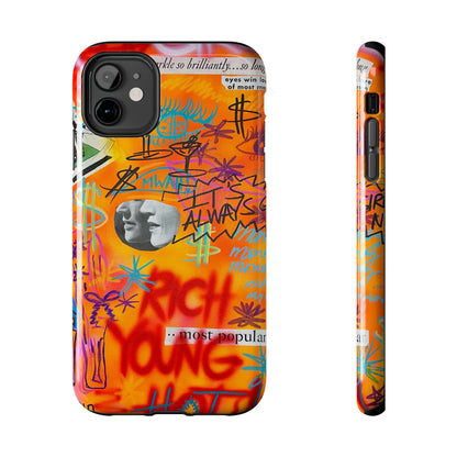 "young, rich, hot!" airbrush iPhone case