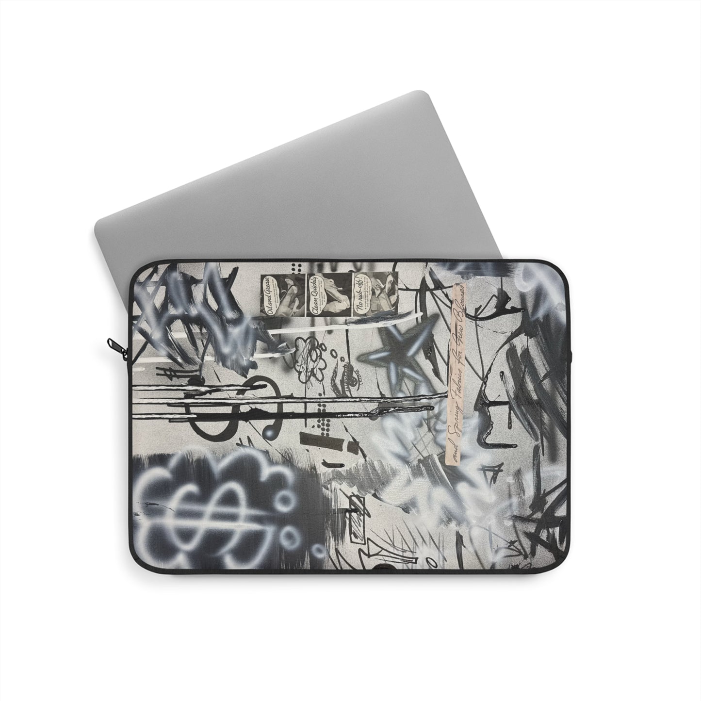 "monochrome mood" airbrush laptop sleeve
