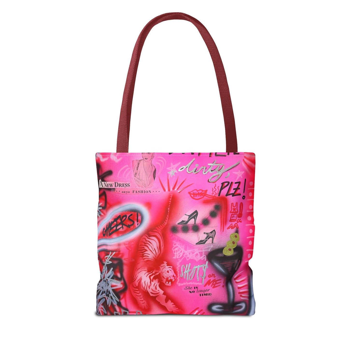 "extra dirty, plz" airbrush tote bag