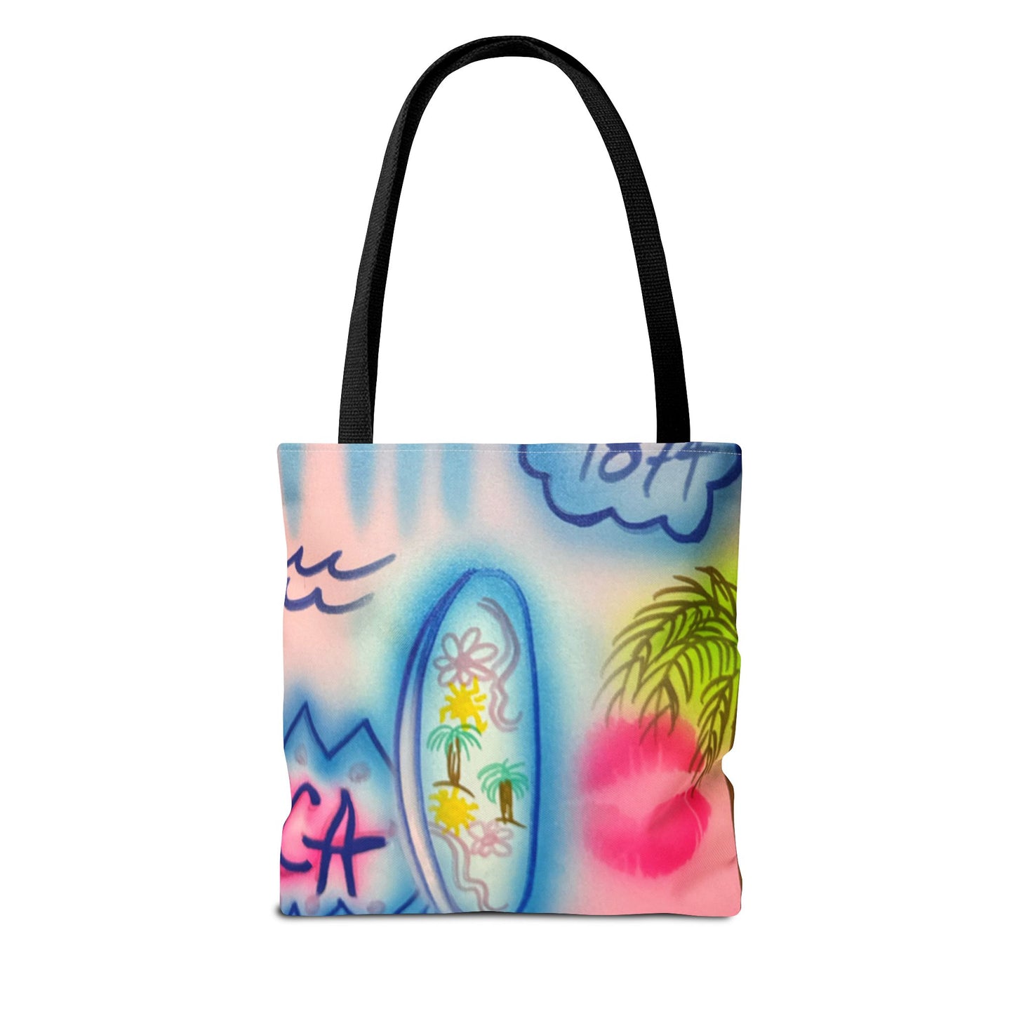 "in the wave" airbrush tote bag