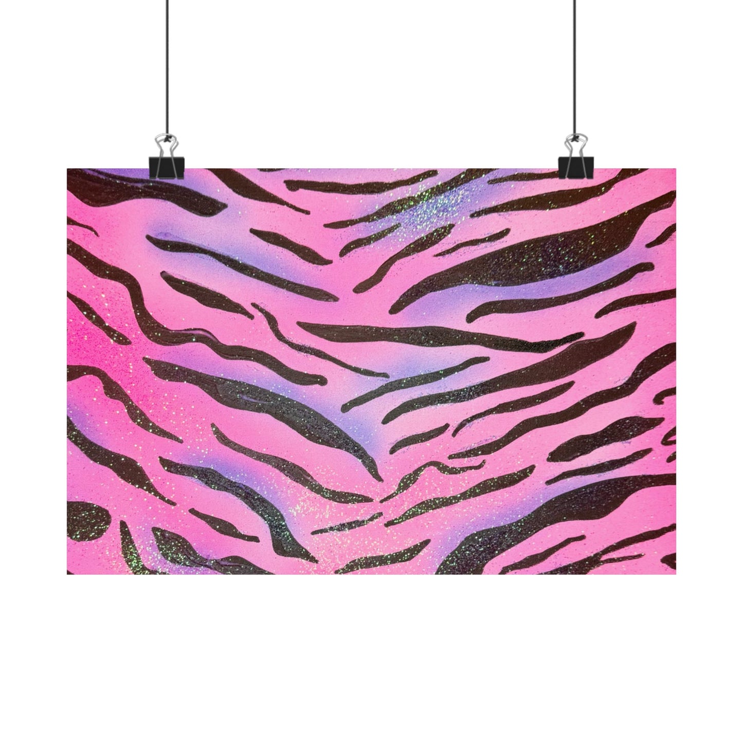 "glitter zebra" airbrush horizontal print