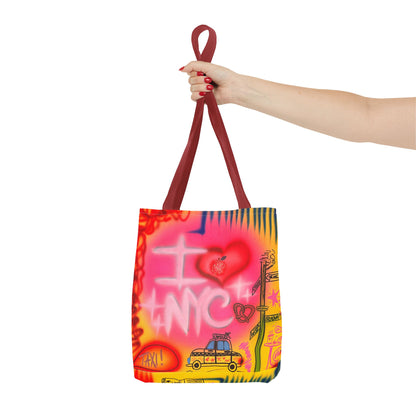 "in the city" airbrush tote bag