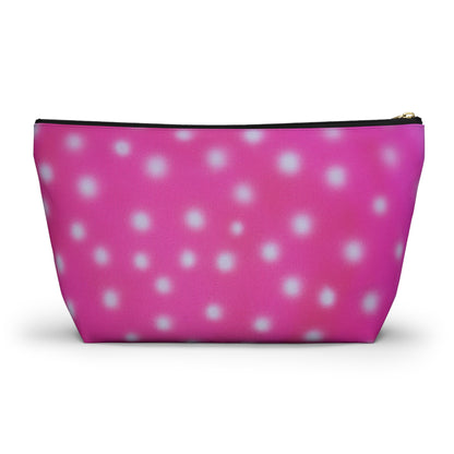 "bubblegum polka dot" airbrush makeup pouch