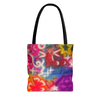 "luck n luv" airbrush tote bag