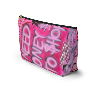 "need $$ to shop" airbrush makeup pouch