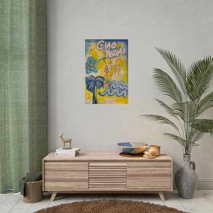 "ciao bella" airbrush rolled print