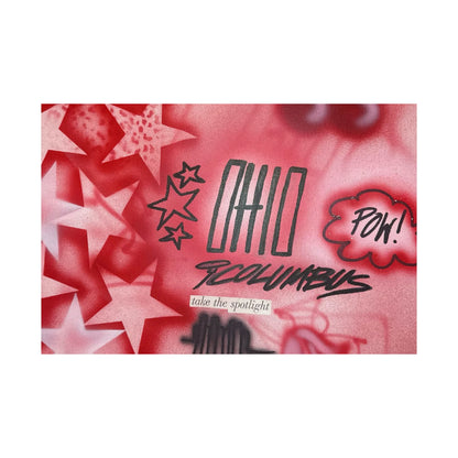 "columbus, ohio" airbrush horizontal print