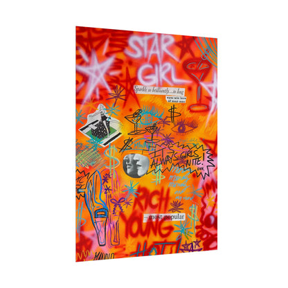 "young, rich, hot" airbrush rolled print
