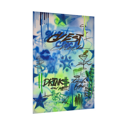 "guest check" airbrush rolled print