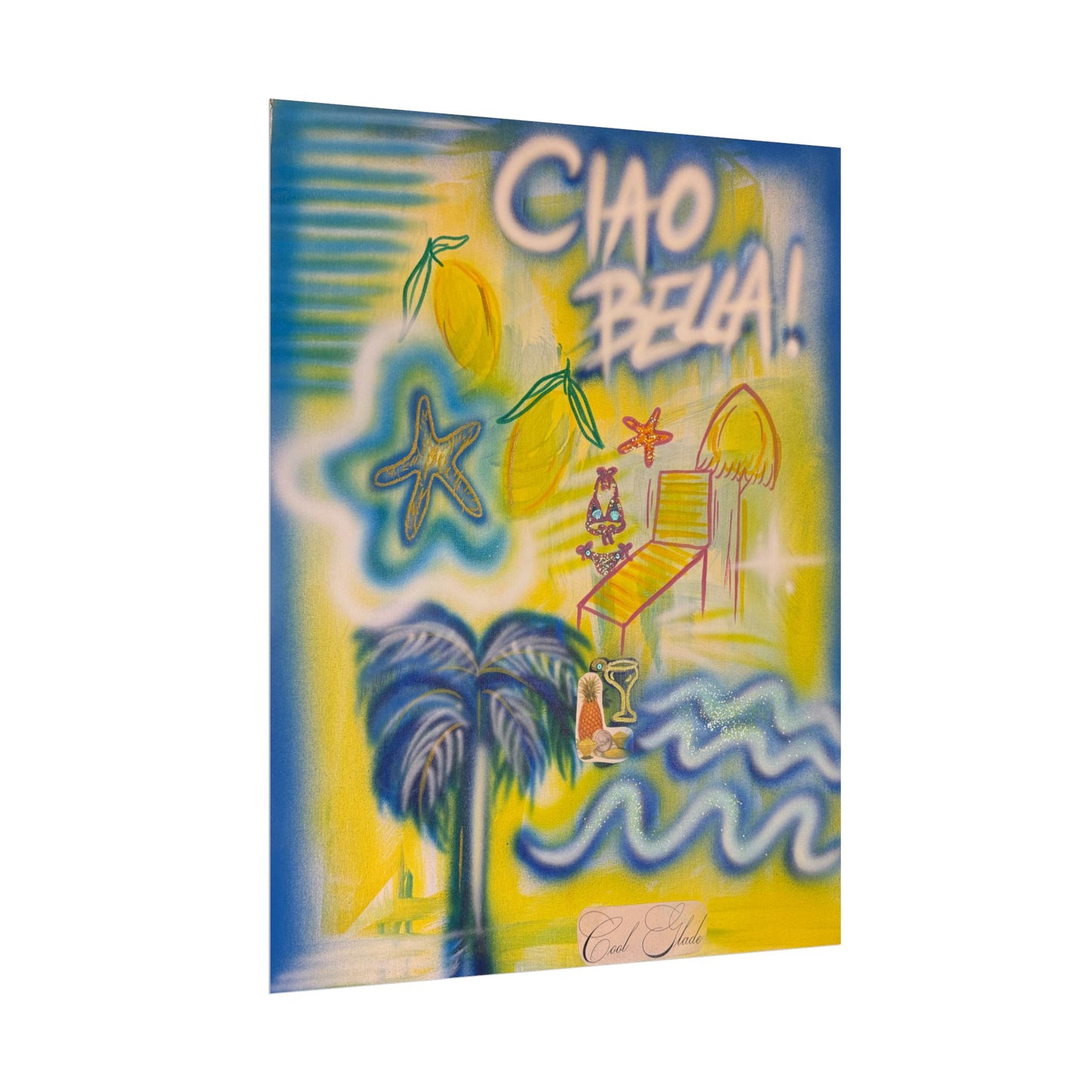 "ciao bella" airbrush rolled print