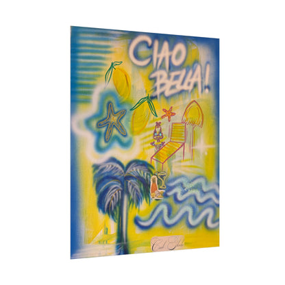 "ciao bella" airbrush rolled print
