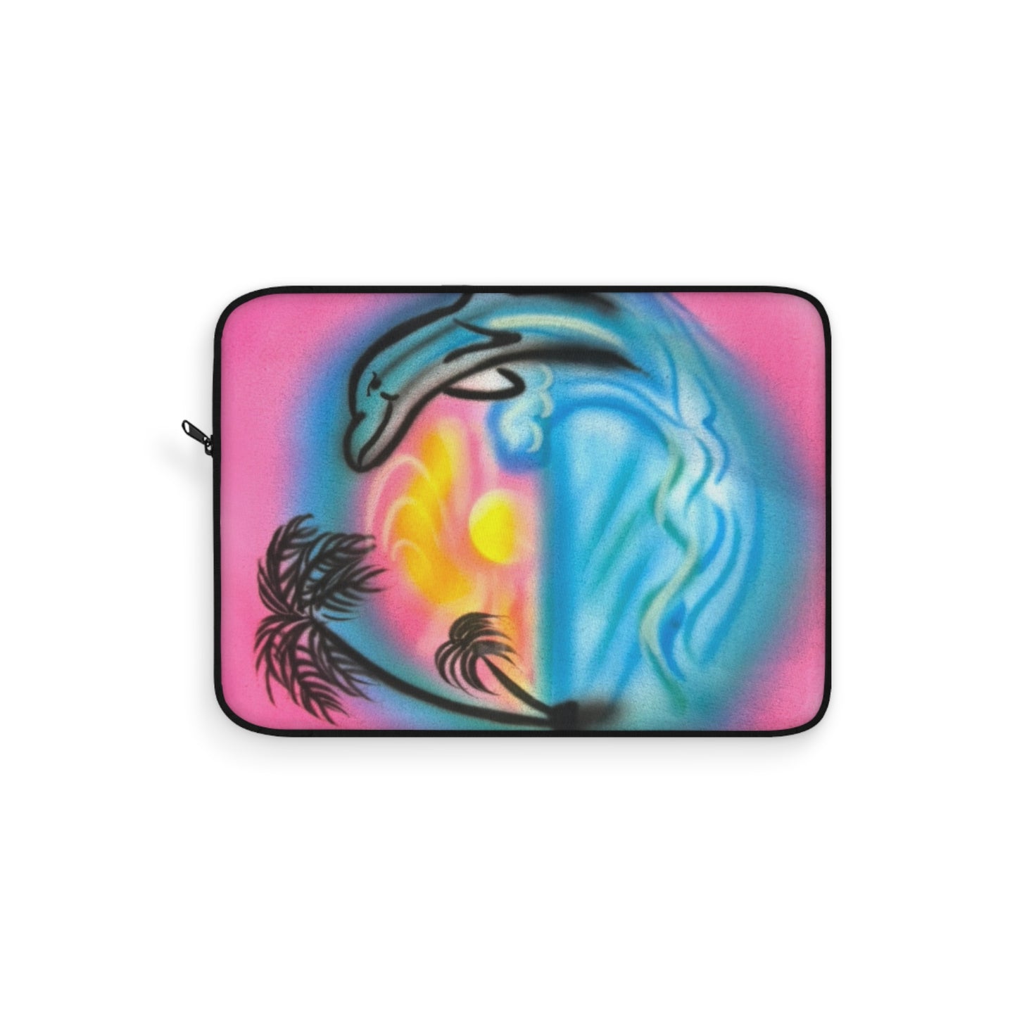 "dolphin love" airbrush laptop sleeve