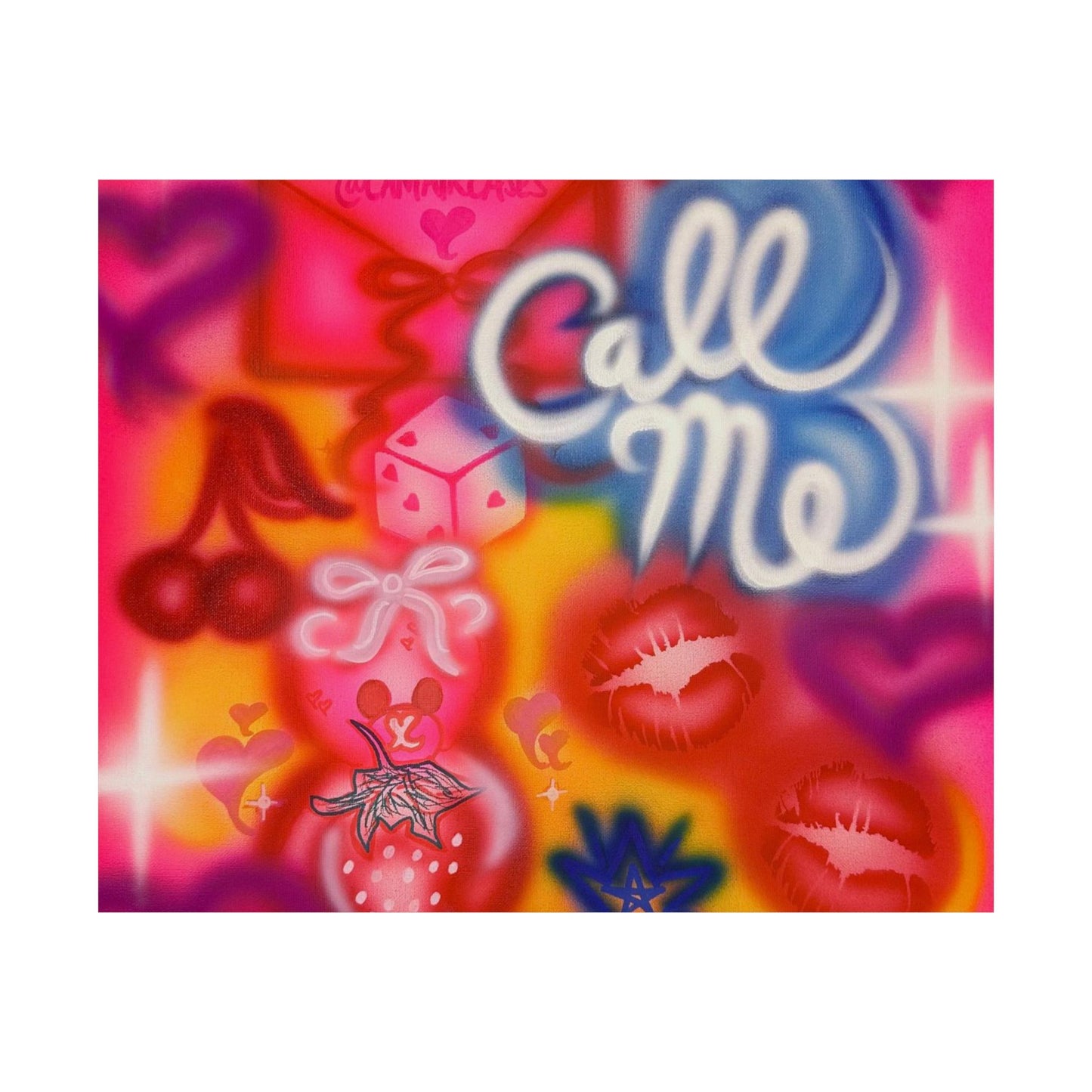 "CALL ME!" airbrush horizontal print
