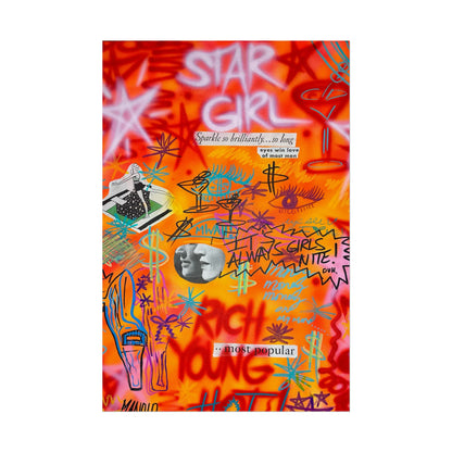 "young, rich, hot" airbrush rolled print