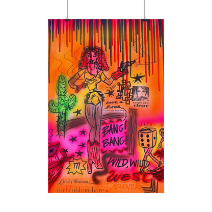 "wild, wild west" airbrush rolled print
