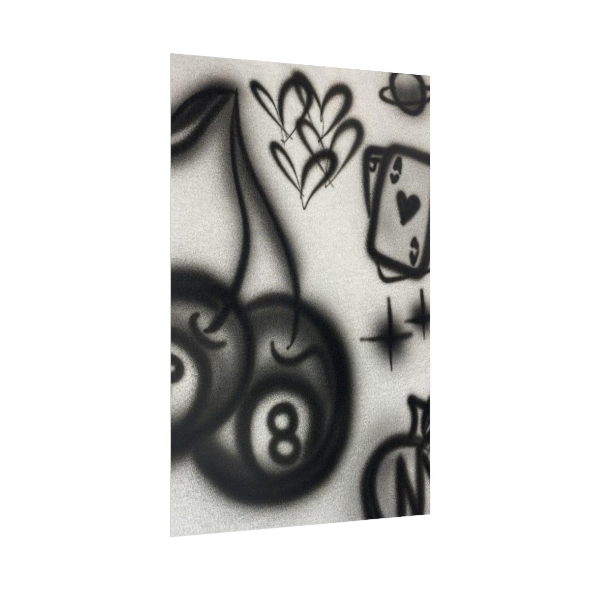 "hidden ace" airbrush rolled print