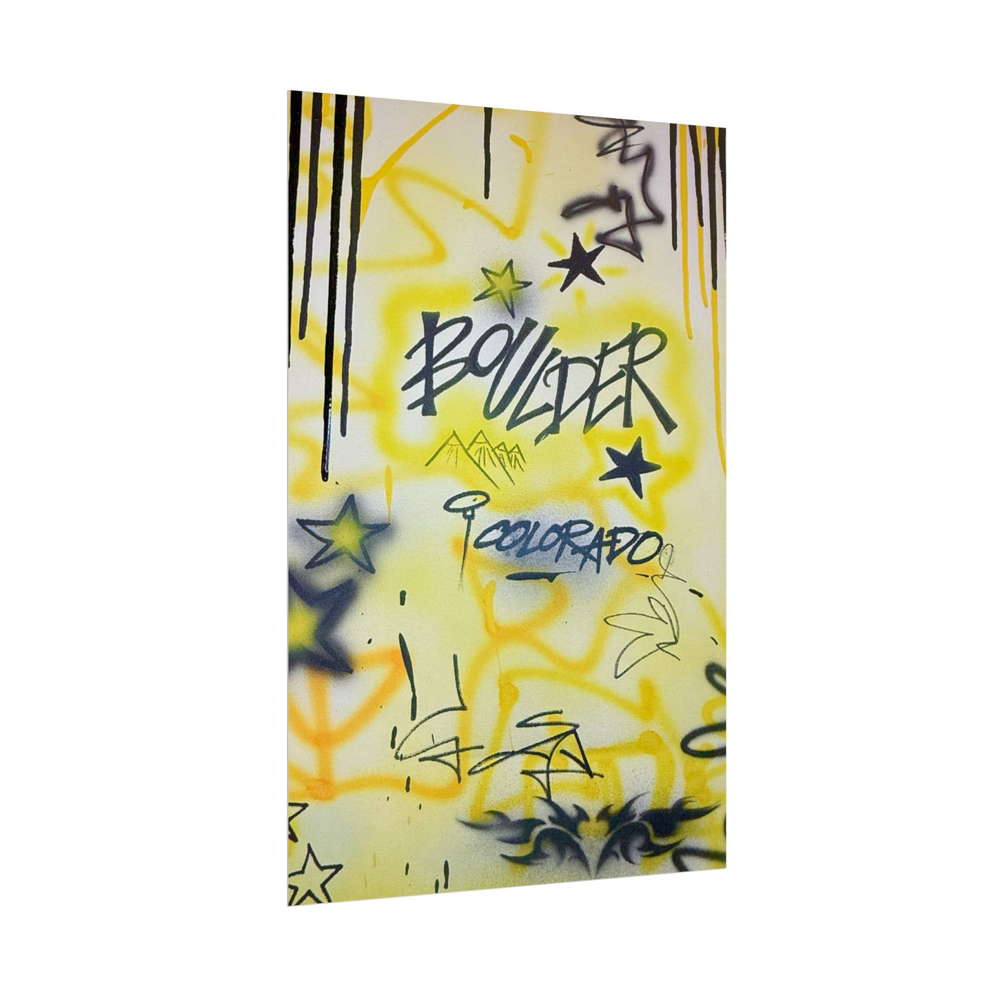 "boulder" airbrush rolled print