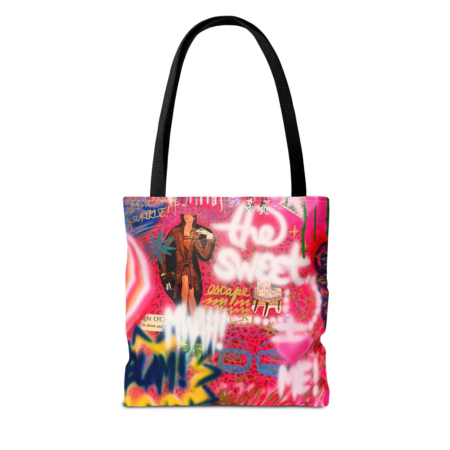 "sweet escape" airbrush tote bag