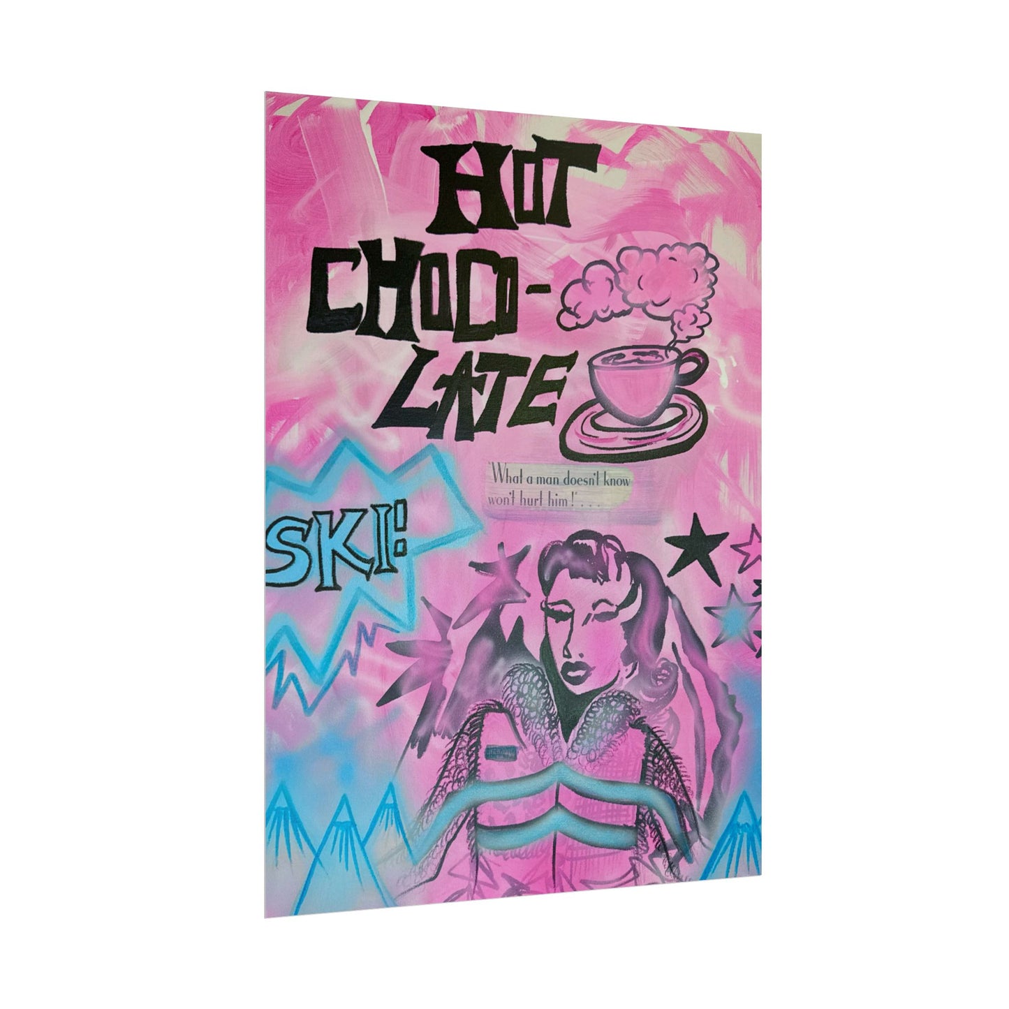 "avant le ski" airbrush rolled print