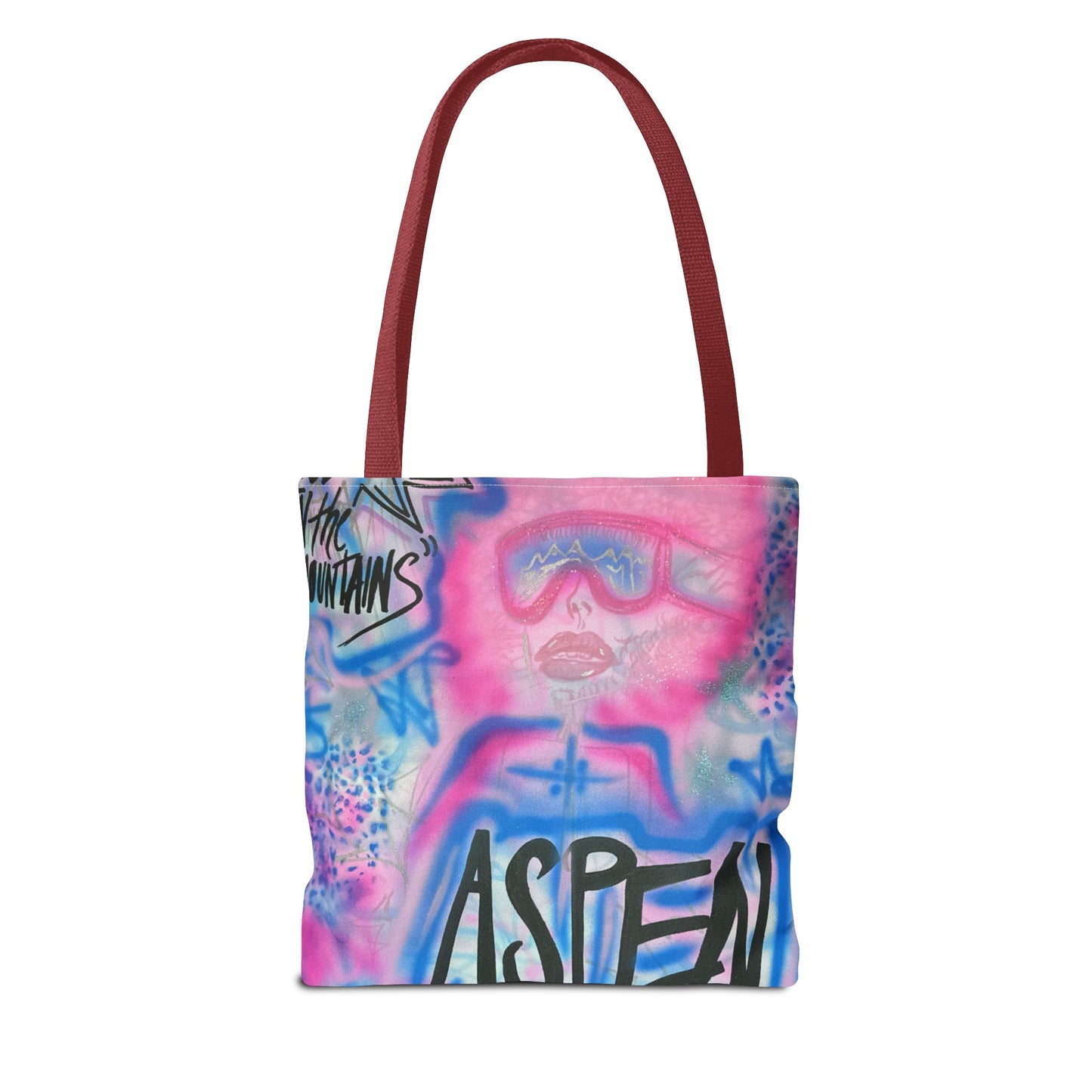 "aspen aspirations" airbrush tote bag