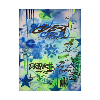 "guest check" airbrush rolled print