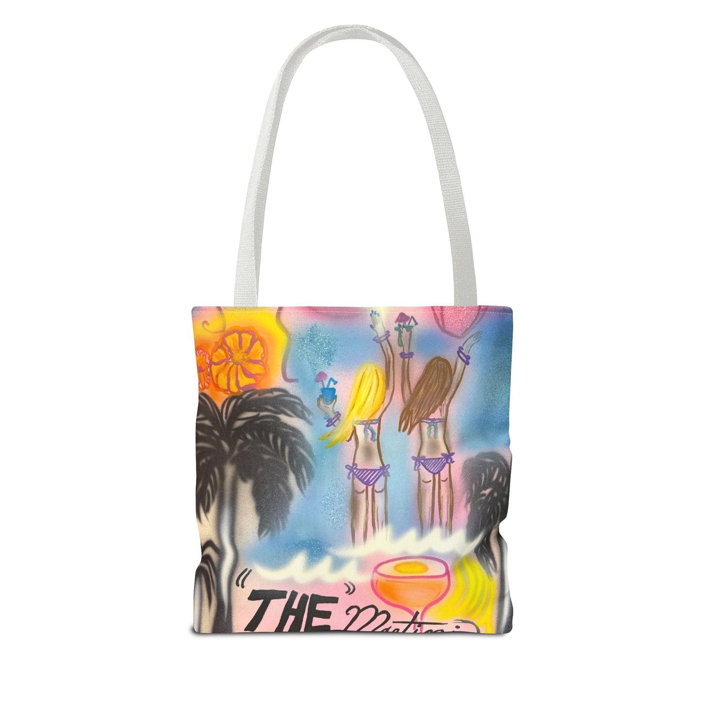"kinis & tinis" airbrush tote bag