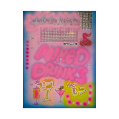 "mixed drinks" airbrush rolled print