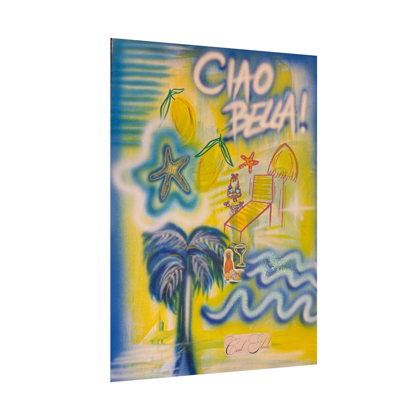 "ciao bella" airbrush rolled print