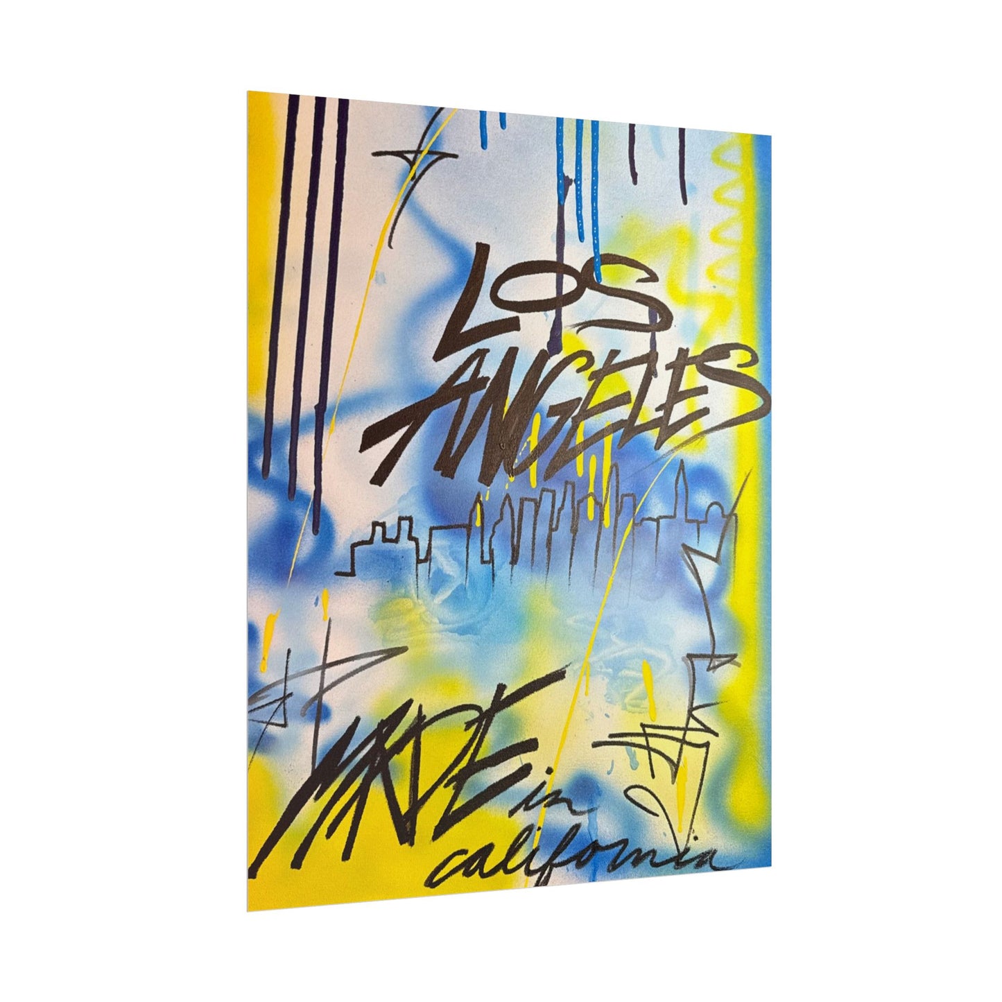 "los angeles" airbrush rolled print