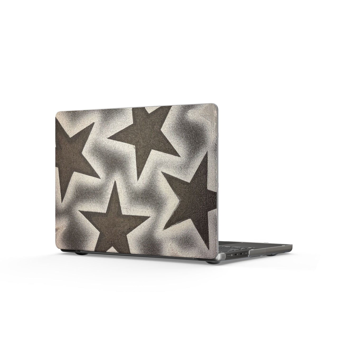 "chrome stars" airbrush matte macbook case