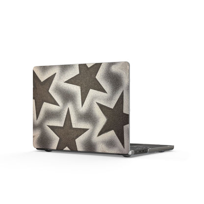 "chrome stars" airbrush matte macbook case