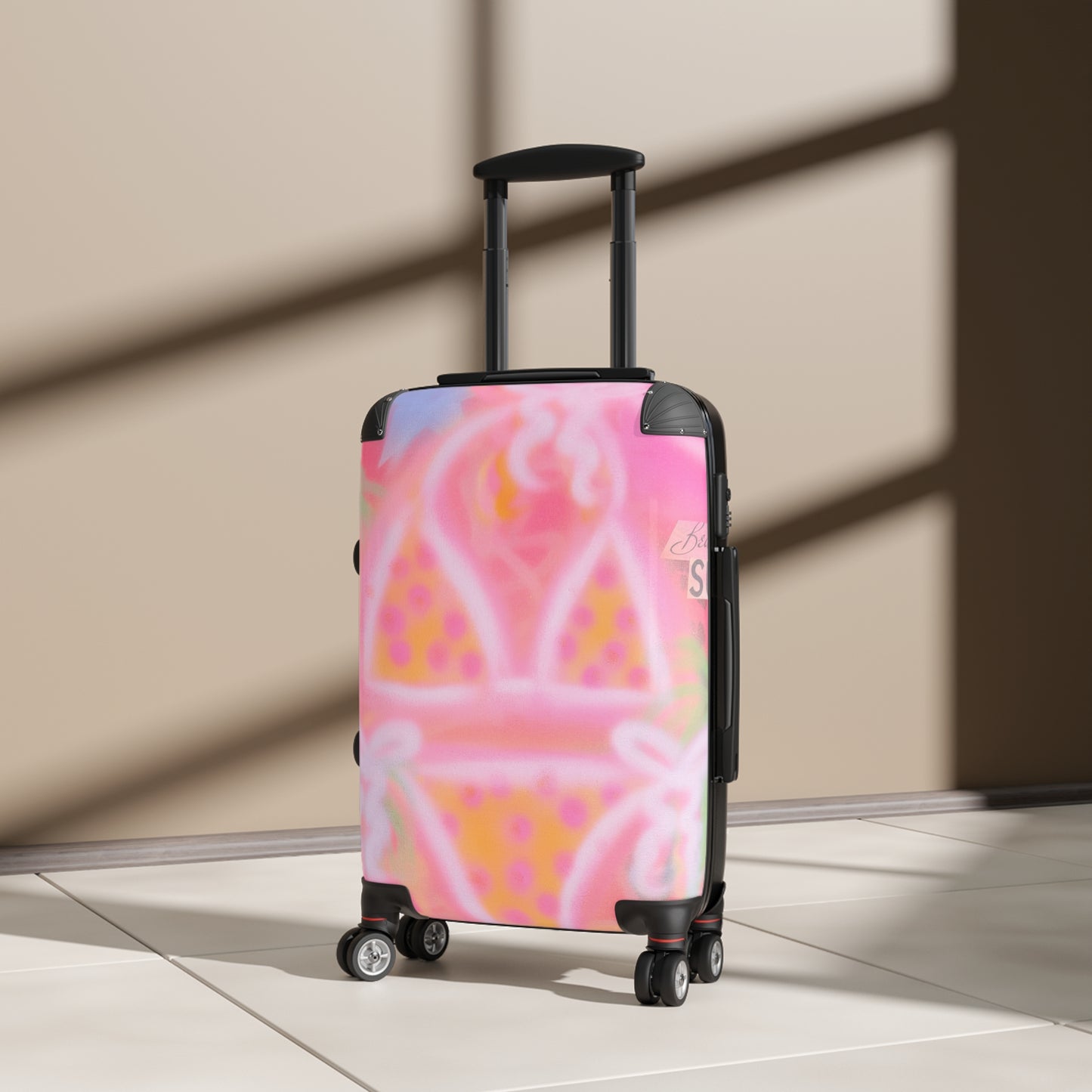 "yellow polka dot bikini" airbrush suitcase