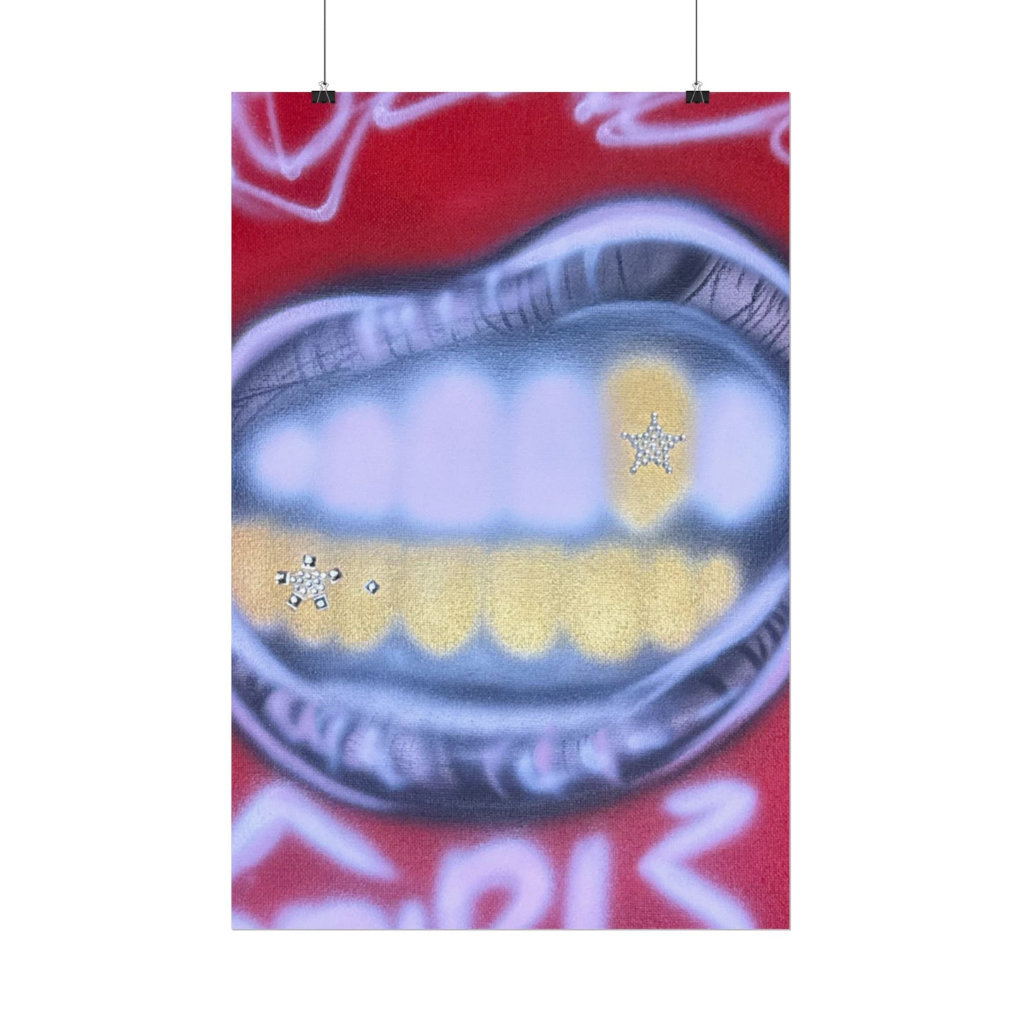 "bite me bling" airbrush rolled print