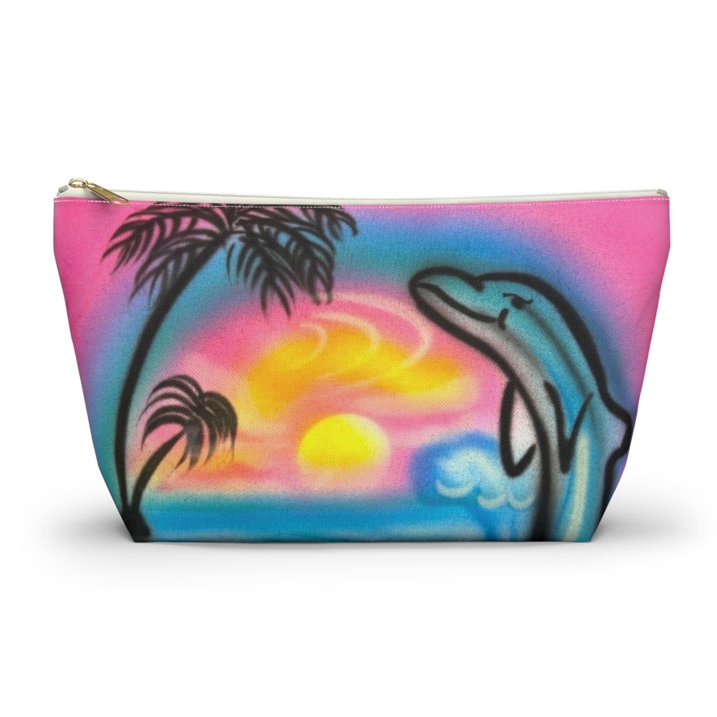 "dolphin love" airbrush makeup pouch