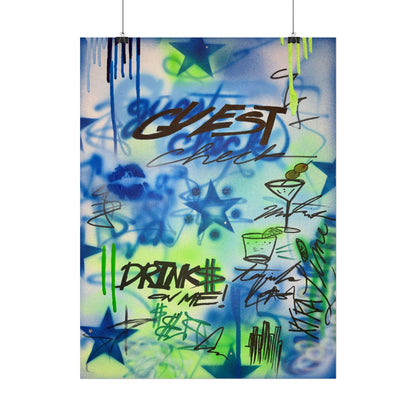 "guest check" airbrush rolled print