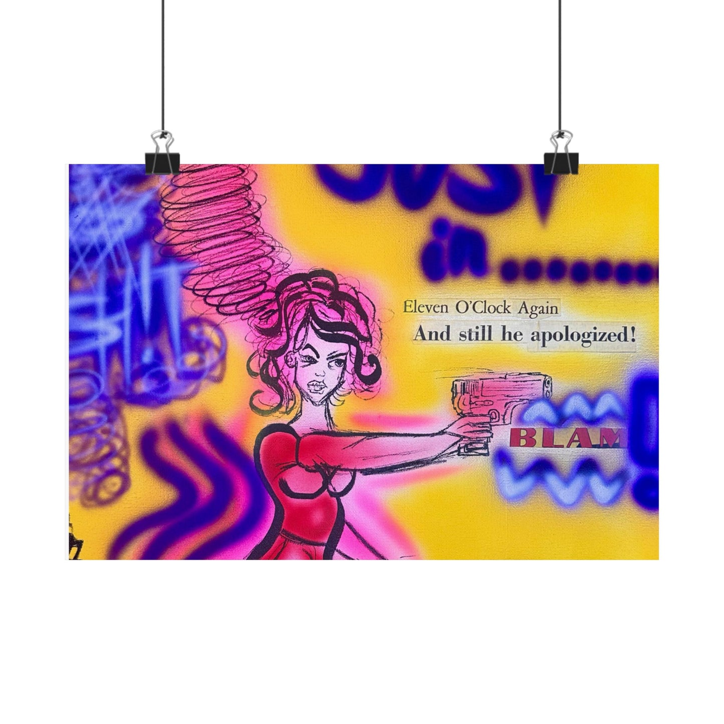 "spiraling thoughts" airbrush horizontal print