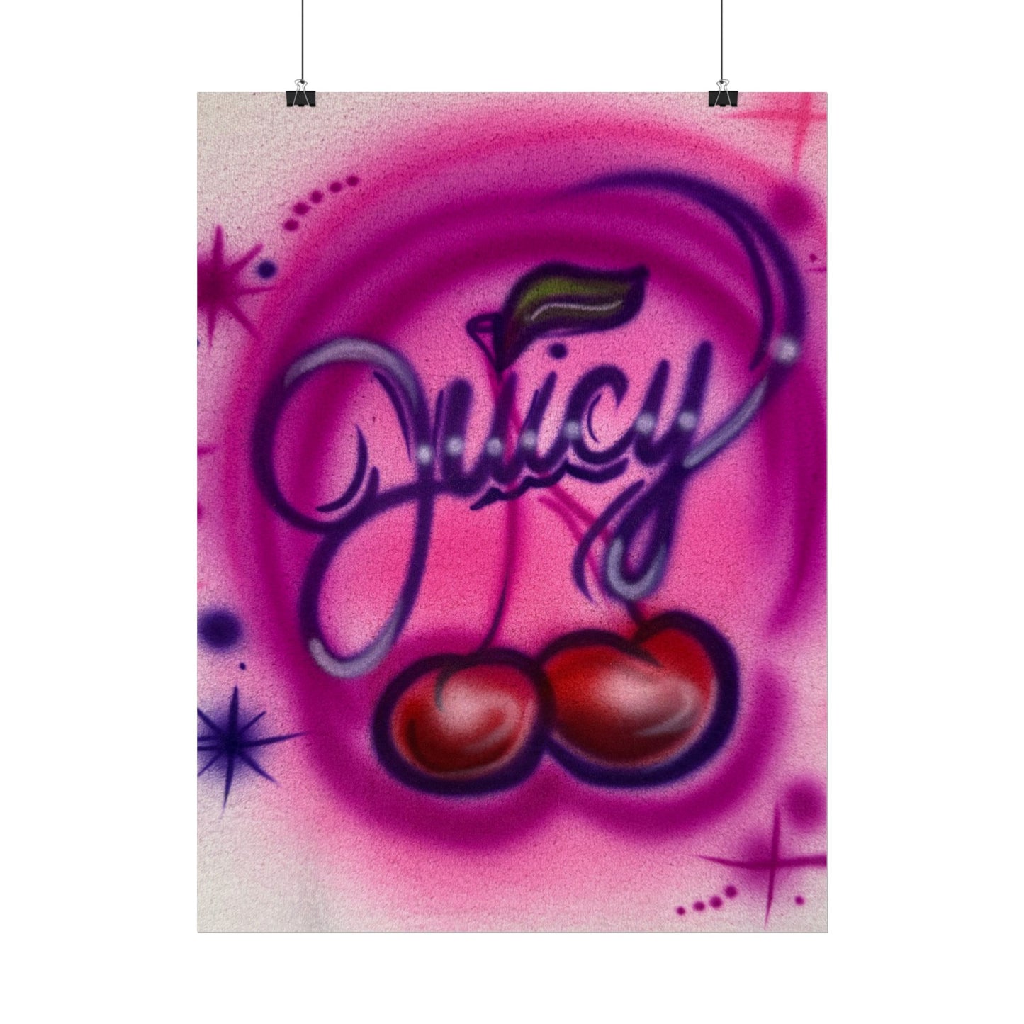 "juicy" airbrush rolled print