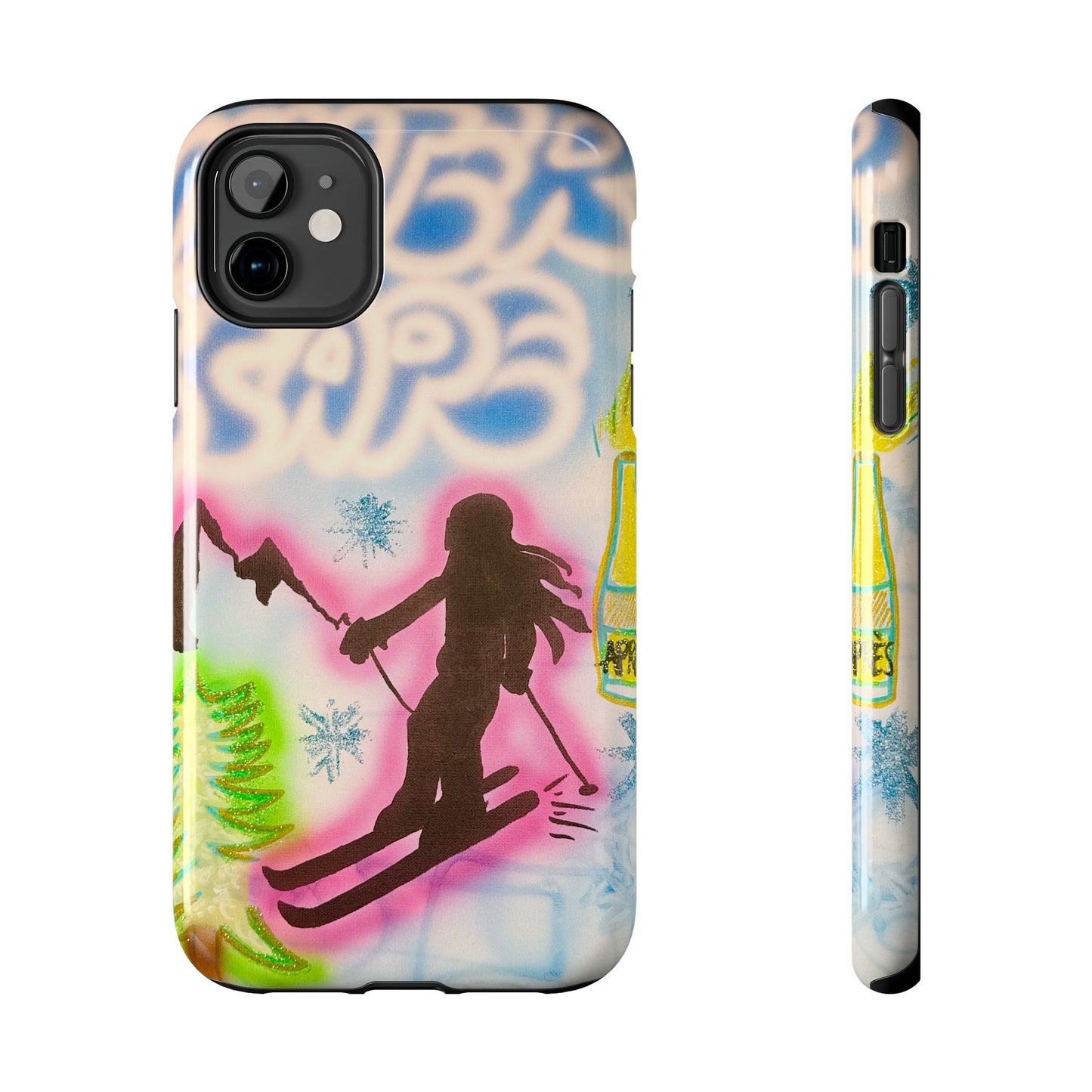 "winter escape" airbrush iPhone case