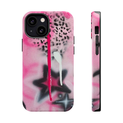 MagSafe "pink cheetah" airbrush iPhone case