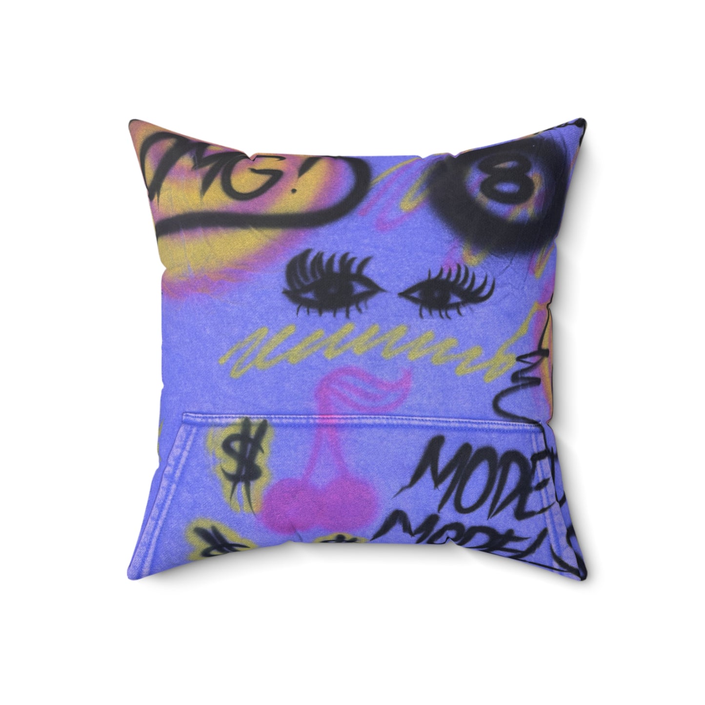 "eye$ on lies" airbrush pillow