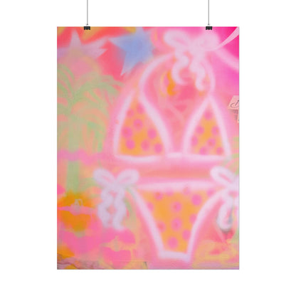 "yellow polka dot bikini" airbrush rolled print