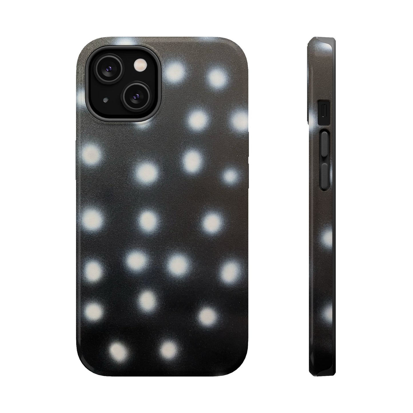 MagSafe "coconut noir polka dot" airbrush iPhone case