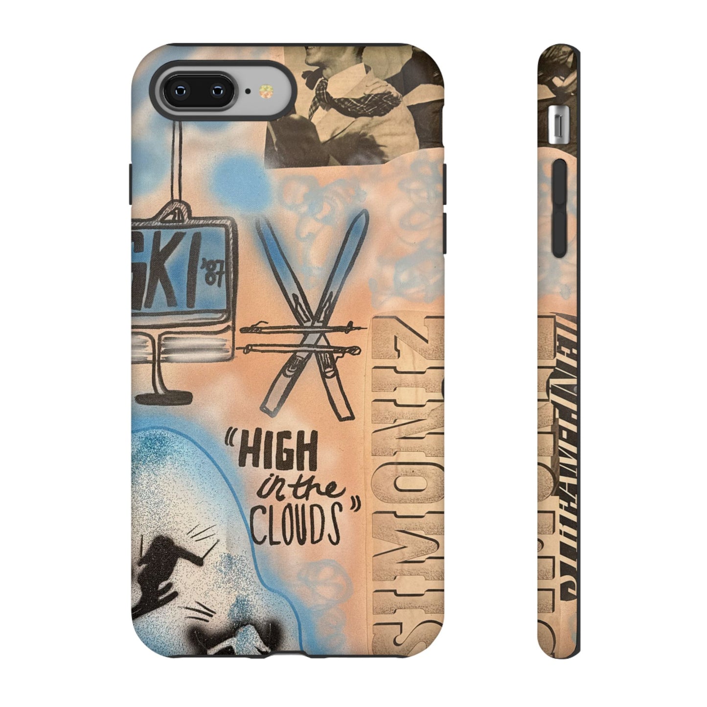 "high in the clouds" airbrush iPhone case