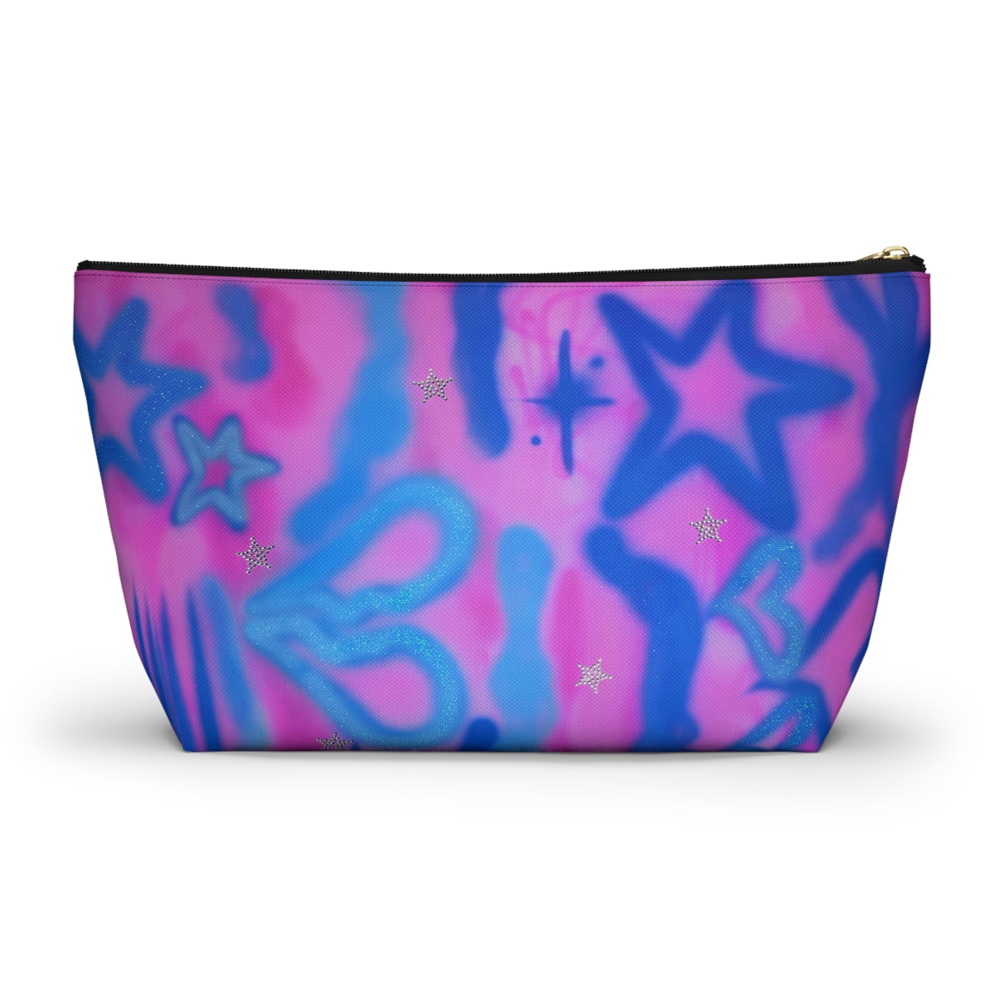 "blue camo" airbrush makeup pouch