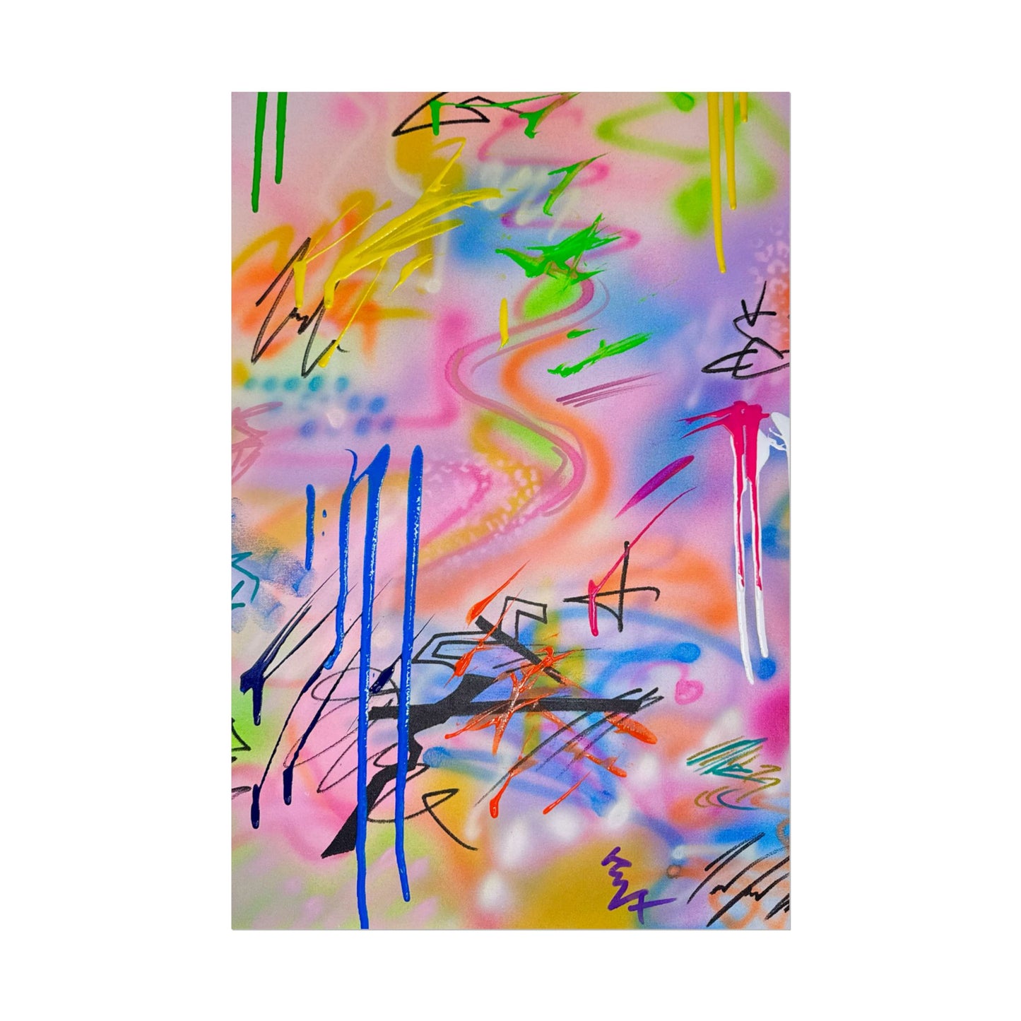 "neon haze" airbrush rolled print