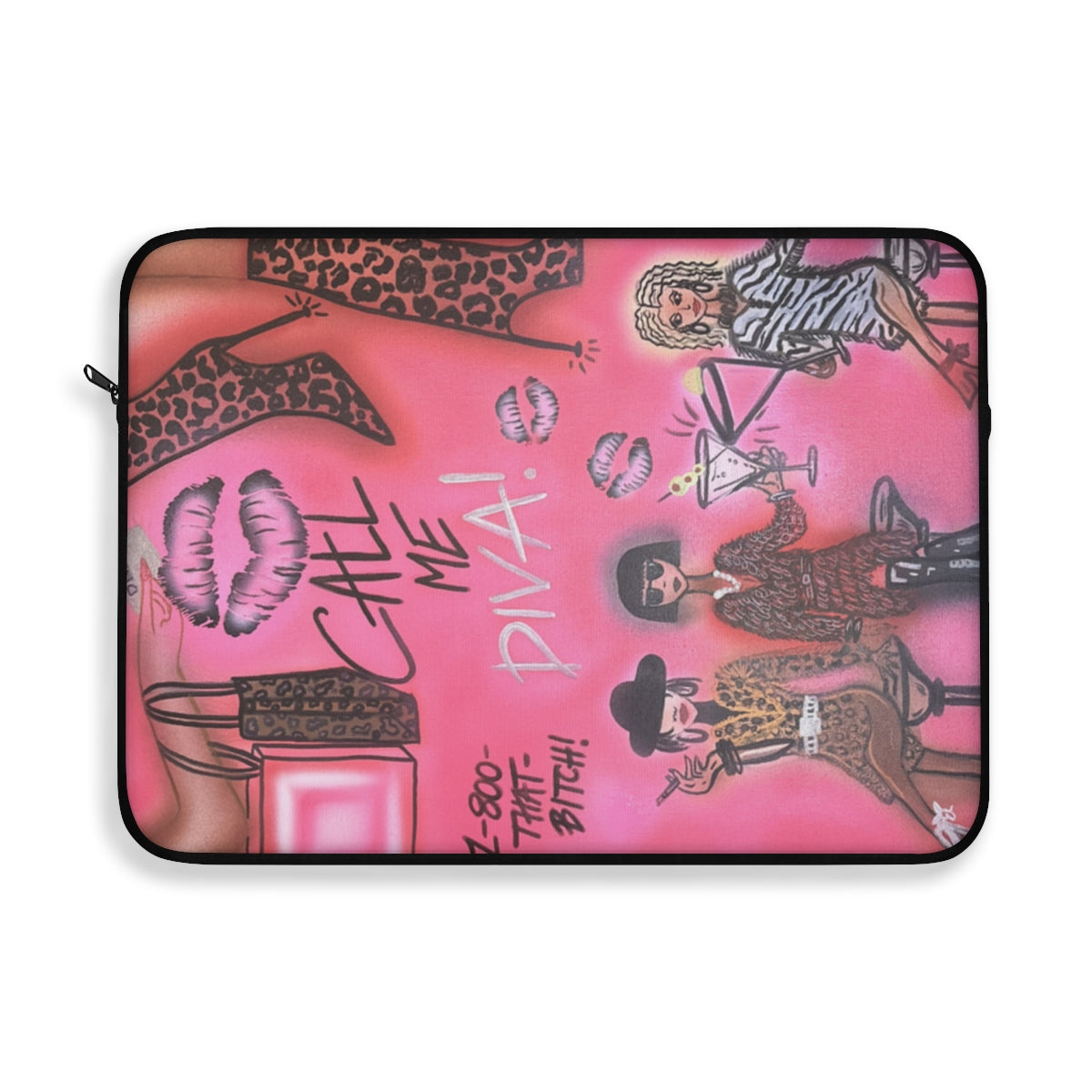 "party diva" airbrush laptop sleeve