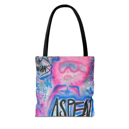 "aspen aspirations" airbrush tote bag